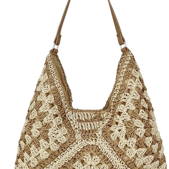 Straw Tote Bag Women Large Capacity Summer Woven Beach Shoulder Handbag - Picture 1 of 7